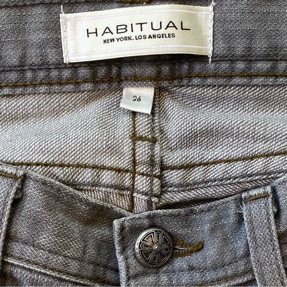 Habitual Skinny Low Rise Straight Leg Jeans in Stonewash Gray Stretch Denim - Picture 9 of 11